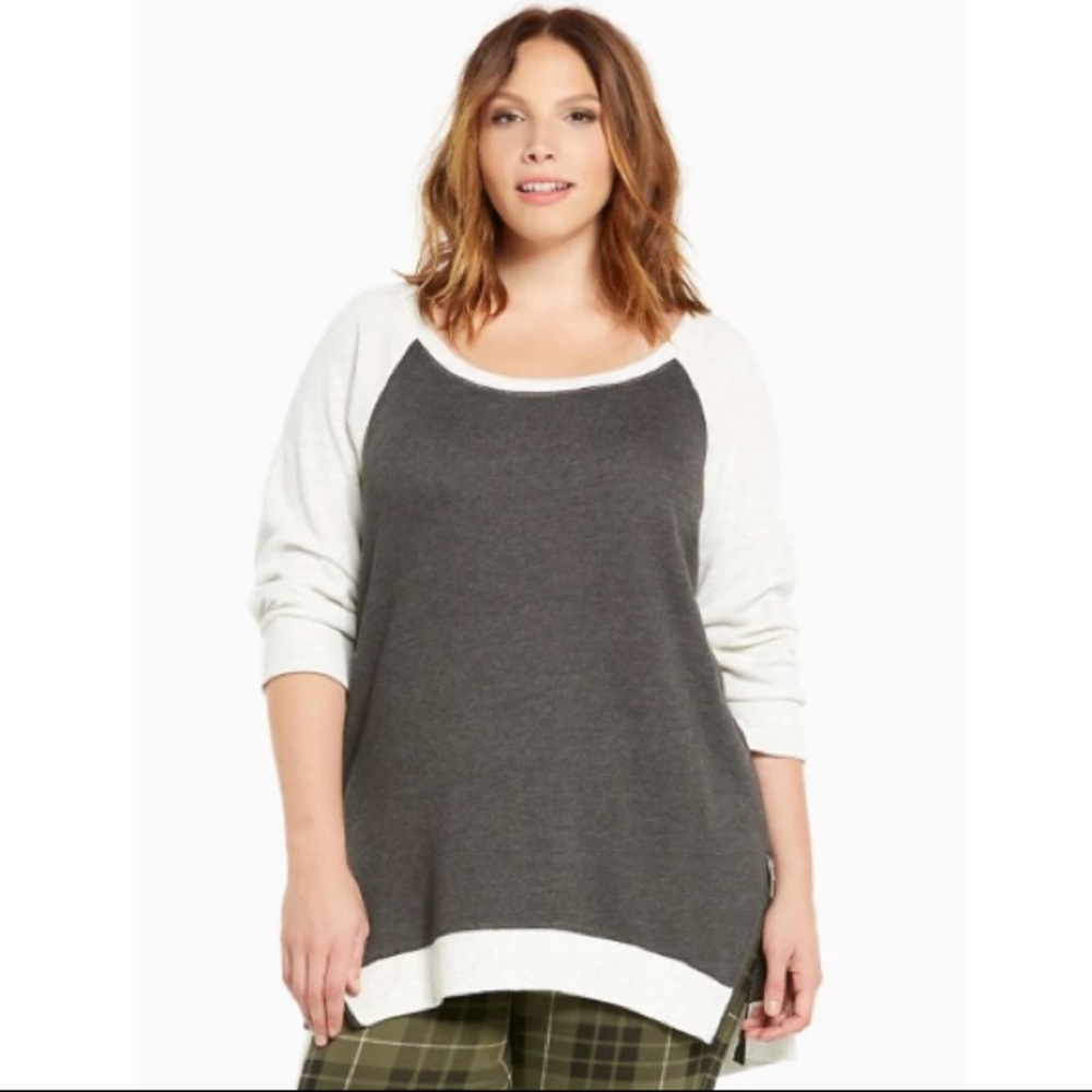Torrid Zipper Side Raglan Sweatshirt